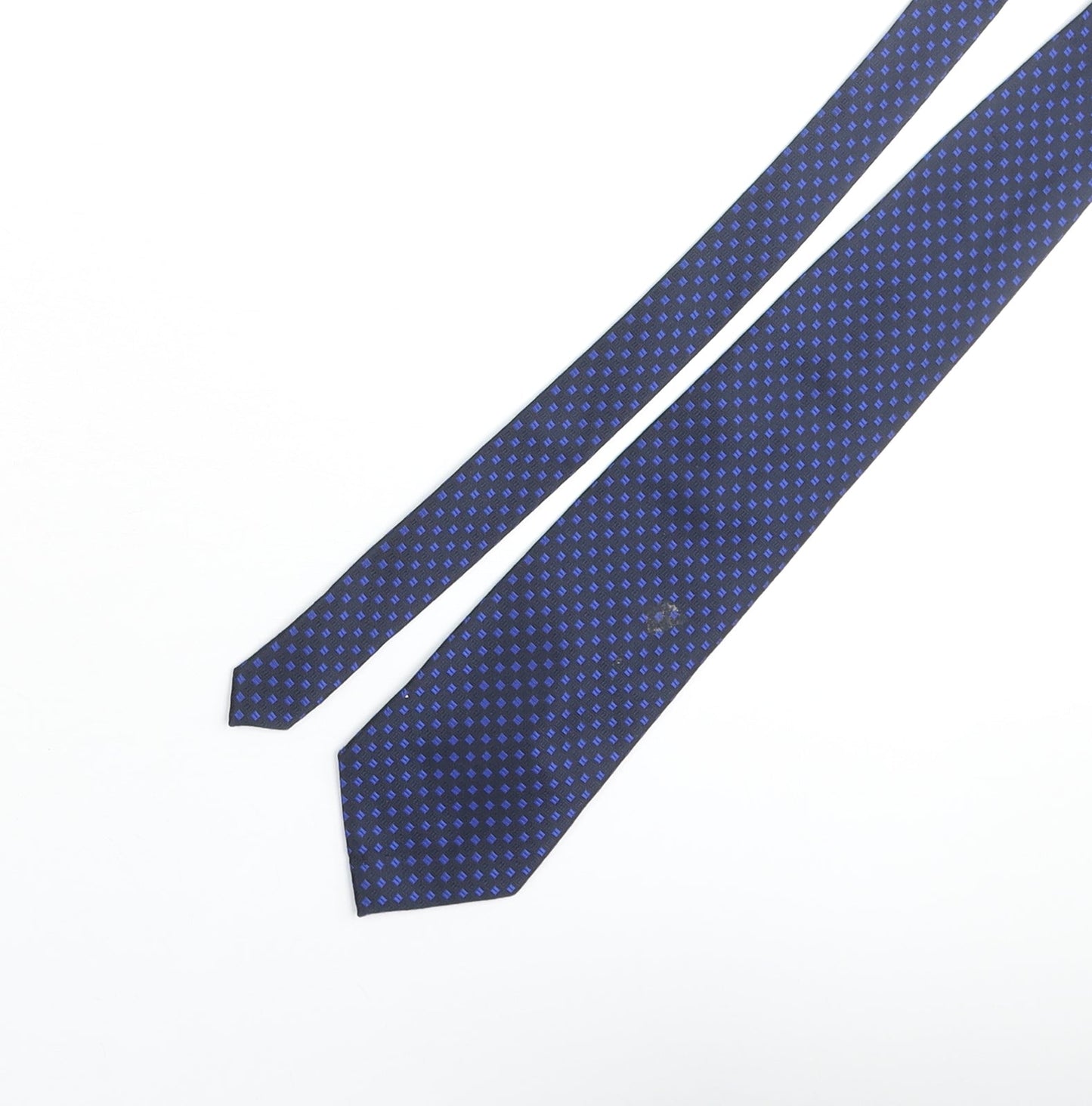 John Curtis Mens Blue Plaids & Checks Polyester Pointed Tie One Size