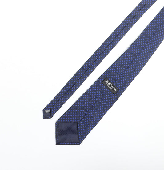 John Curtis Mens Blue Plaids & Checks Polyester Pointed Tie One Size
