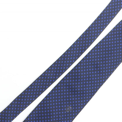 John Curtis Mens Blue Plaids & Checks Polyester Pointed Tie One Size
