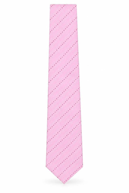 Mens Soprano Pink Striped  Pointed Tie