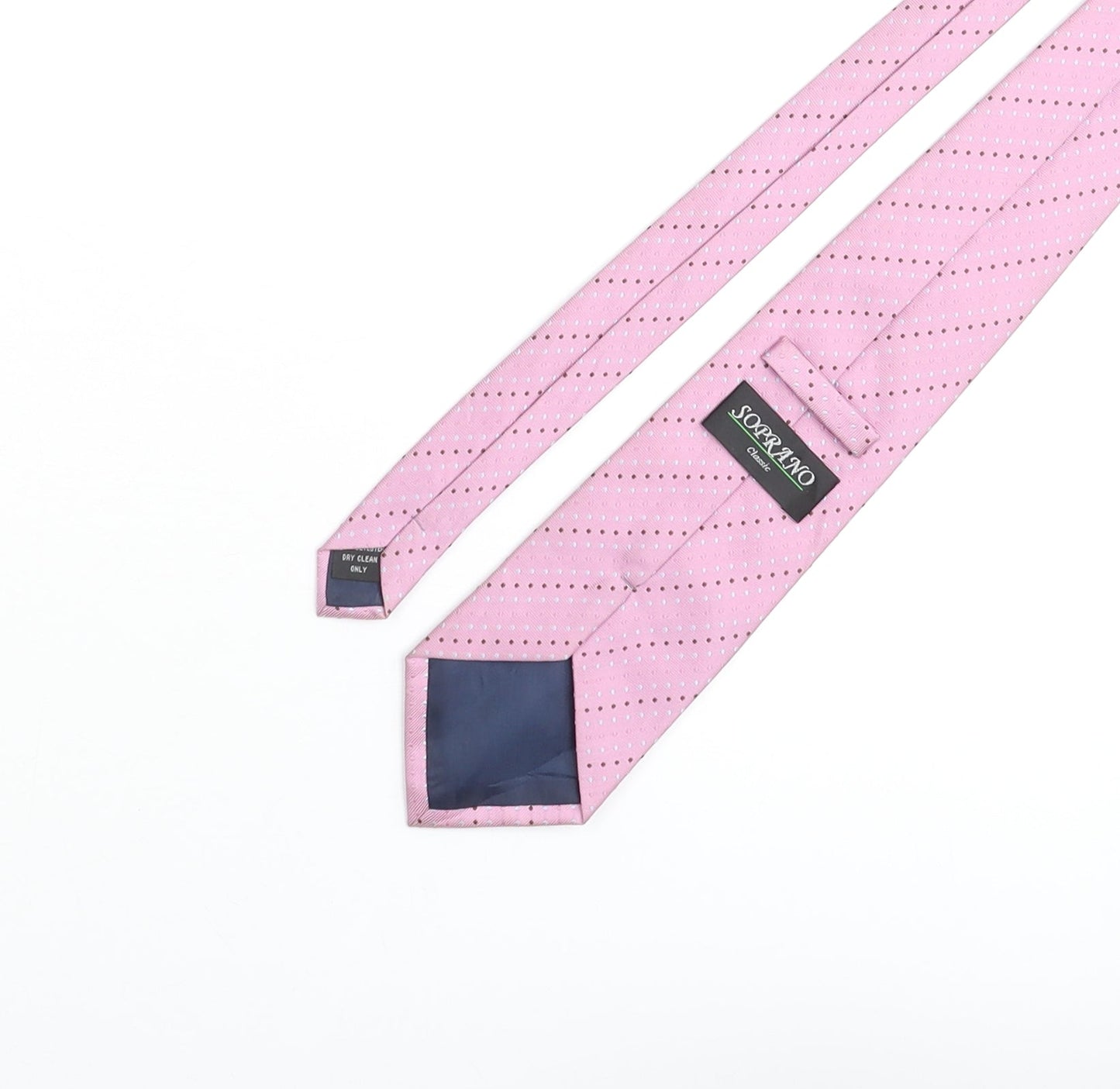 Soprano Mens Pink Striped Polyester Pointed Tie One Size