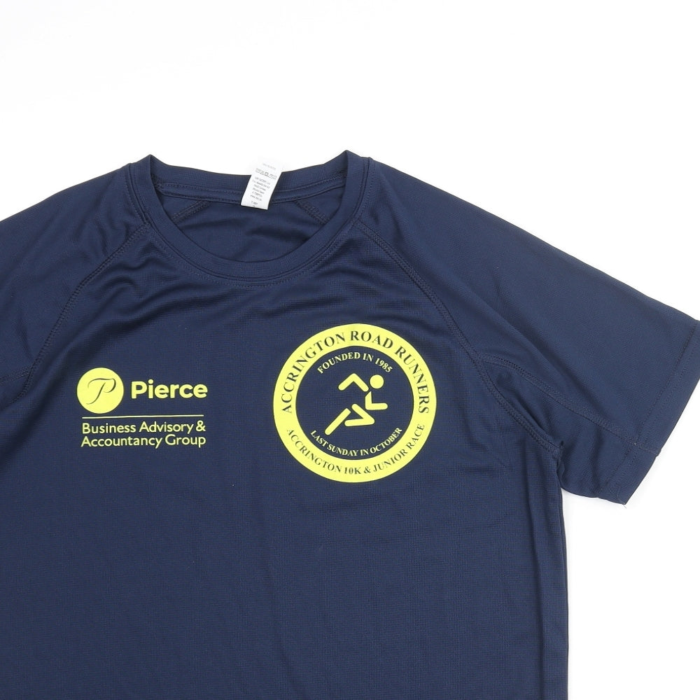 Roly Mens Blue Polyester Basic T-Shirt Size S Crew Neck Pullover - Accrington Road Runners 10k