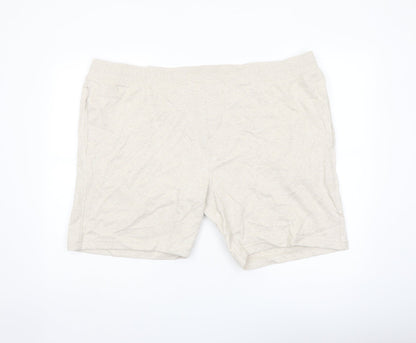 Autograph Mens Beige Cotton Sweat Shorts Size 3XL L8 in Regular Drawstring