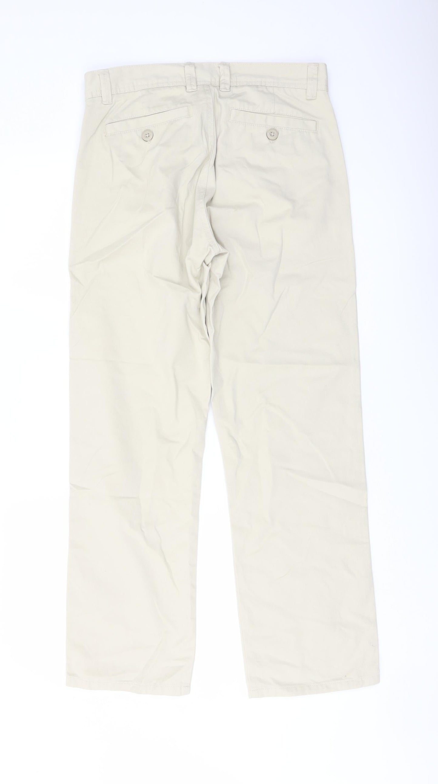 Denim & Co. Mens Beige Cotton Straight Jeans Size 30 in L30 in Regular Button