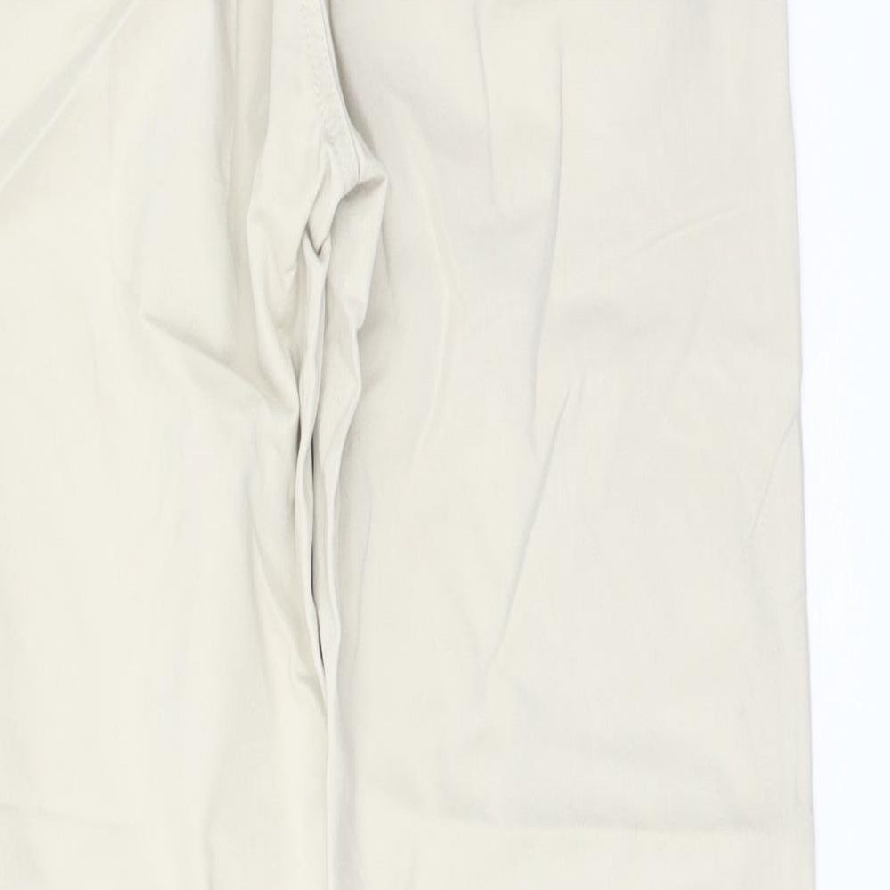 Denim & Co. Mens Beige Cotton Straight Jeans Size 30 in L30 in Regular Button