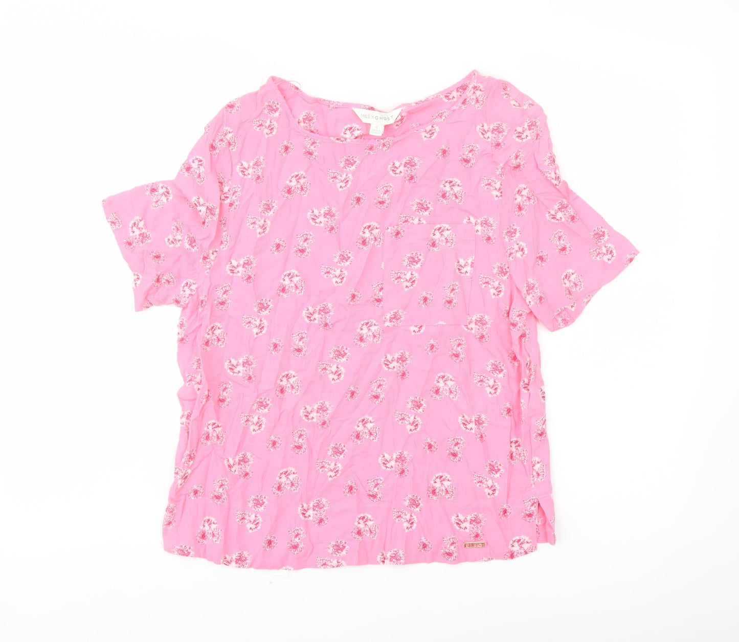 Womens UK Size 6 Marks and Spencer Pink Basic Blouse