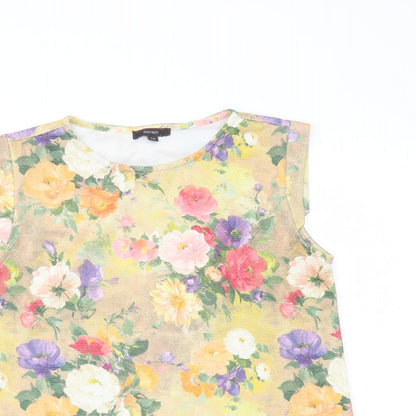 Therapy Womens Multicoloured Floral Polyester Basic Blouse Size 10 Round Neck