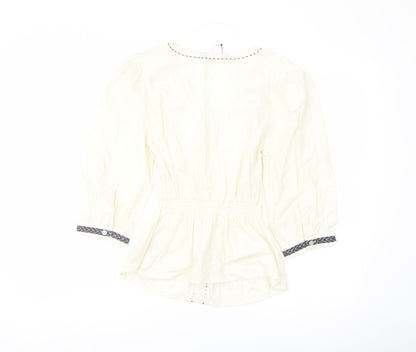 Womens UK Size 6 Marks and Spencer Ivory Basic Blouse