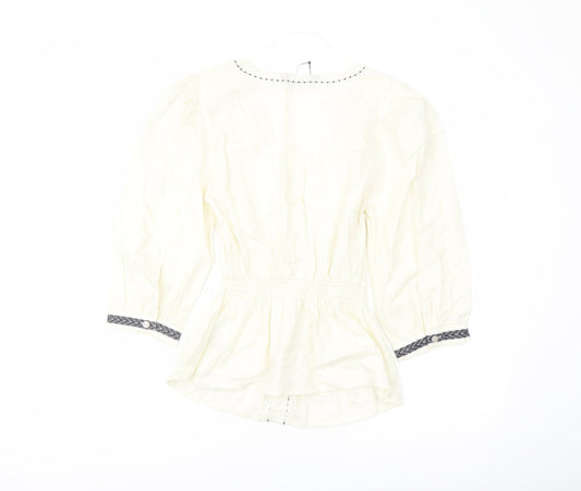 Womens UK Size 6 Marks and Spencer Ivory Basic Blouse
