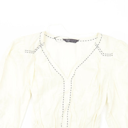 Womens UK Size 6 Marks and Spencer Ivory Basic Blouse
