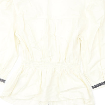 Womens UK Size 6 Marks and Spencer Ivory Basic Blouse