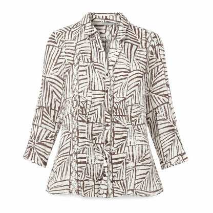 Womens UK Size 10 Per Una Beige Basic Button-Up