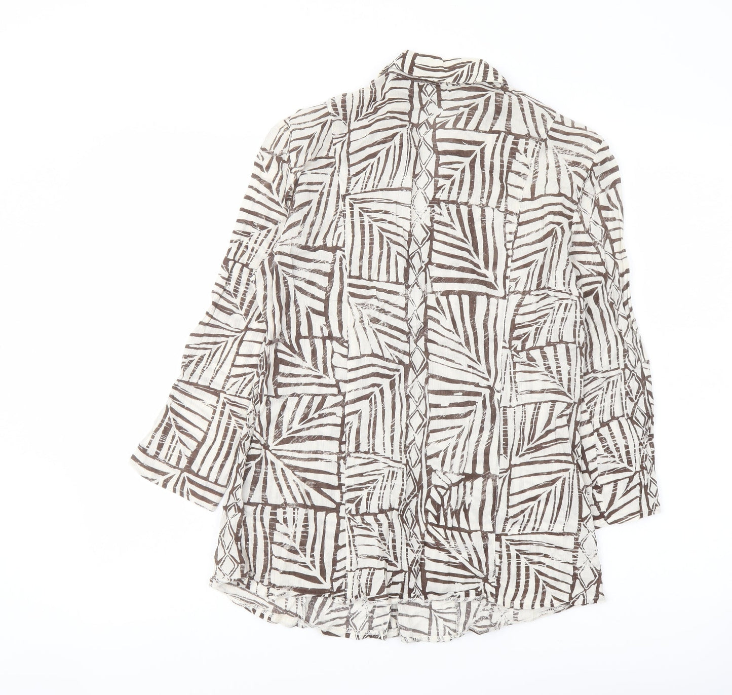 Womens UK Size 10 Per Una Beige Basic Button-Up