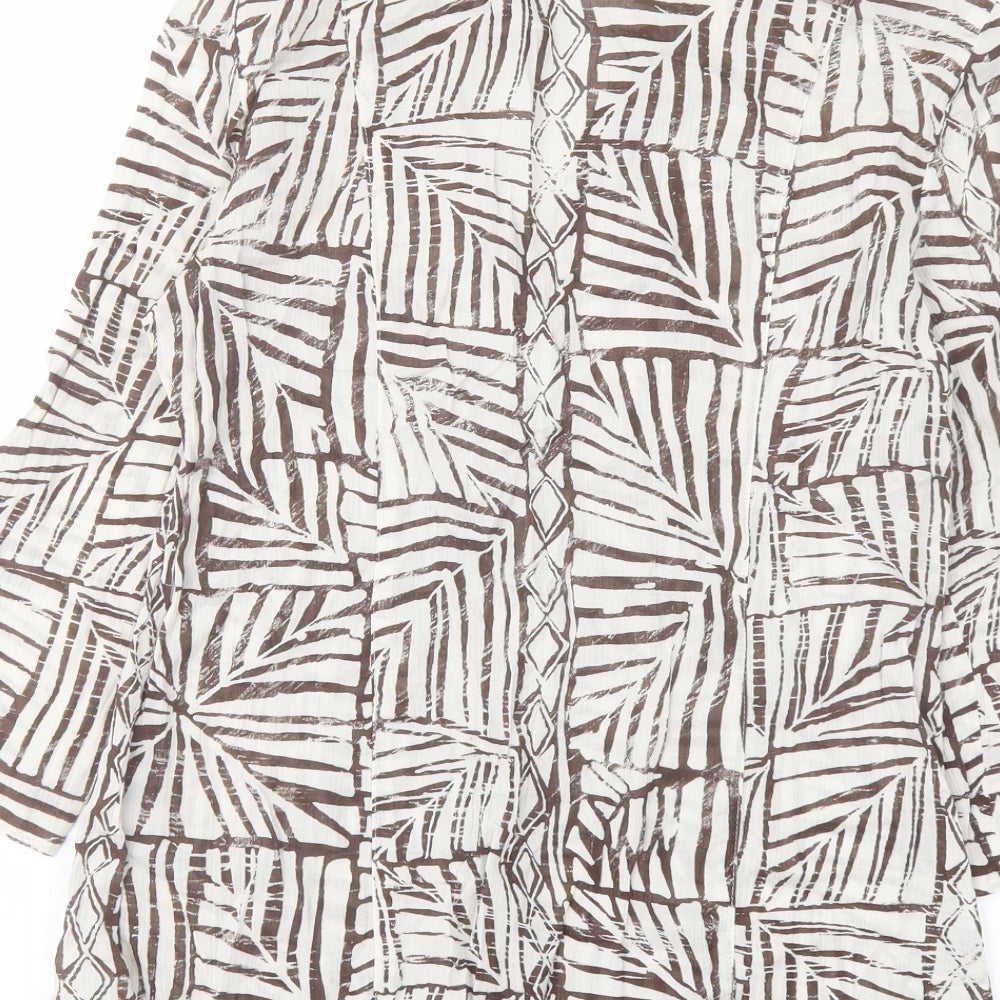 Womens UK Size 10 Per Una Beige Basic Button-Up