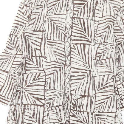 Womens UK Size 10 Per Una Beige Basic Button-Up