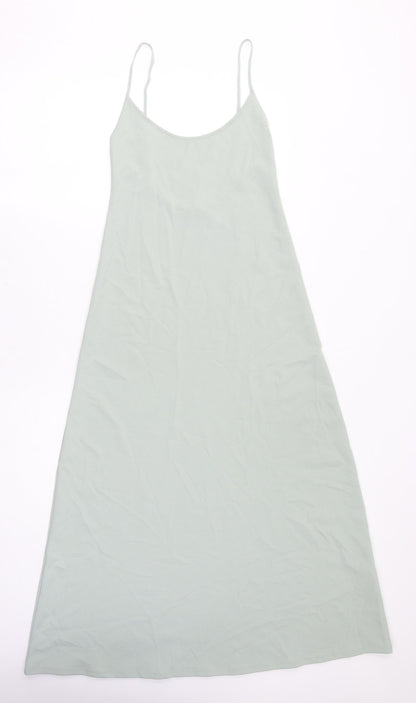 Zara Womens Green Polyester A-Line Size XS Round Neck Pullover