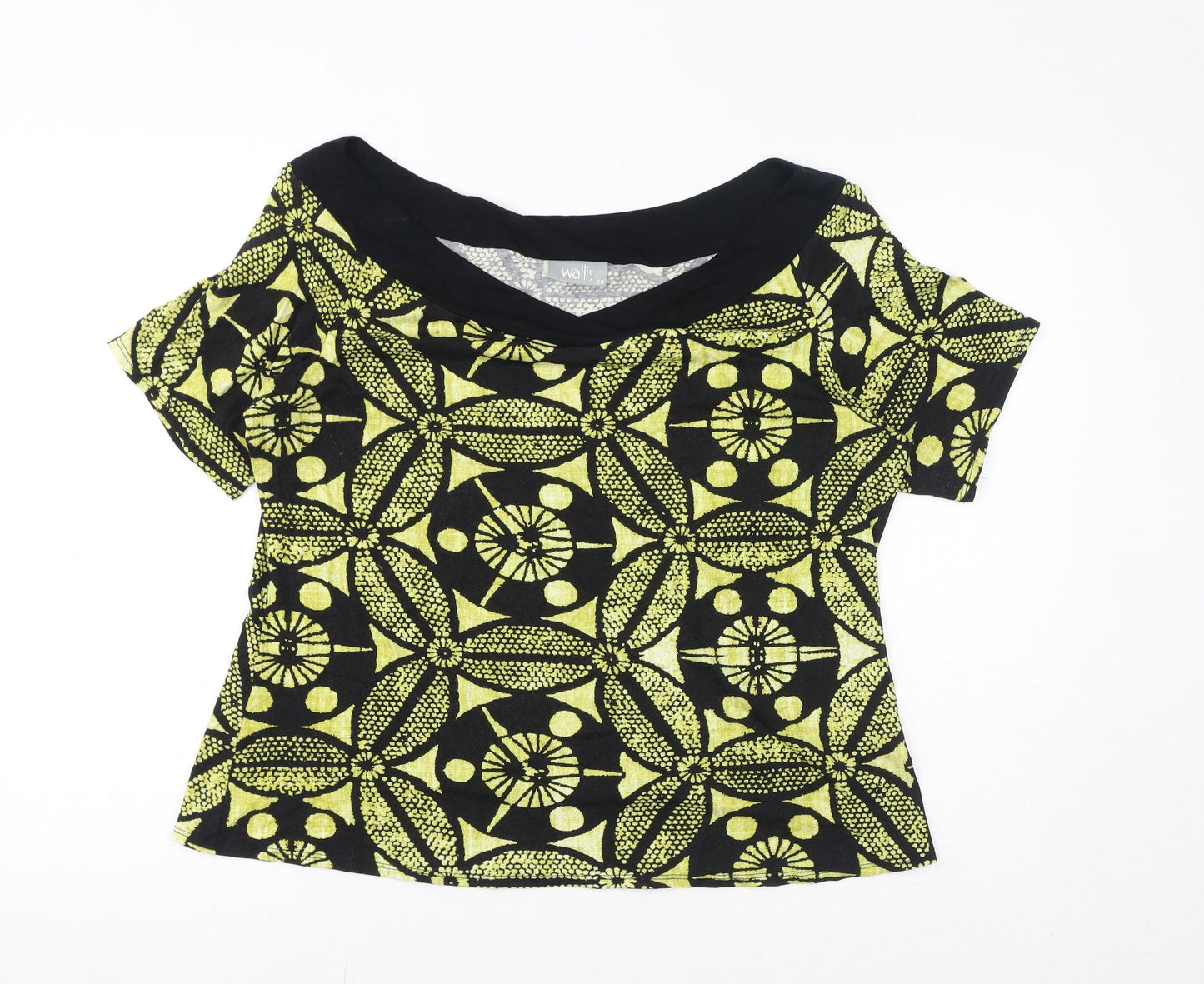 Womens UK Size 20 Wallis Yellow Basic T-Shirt