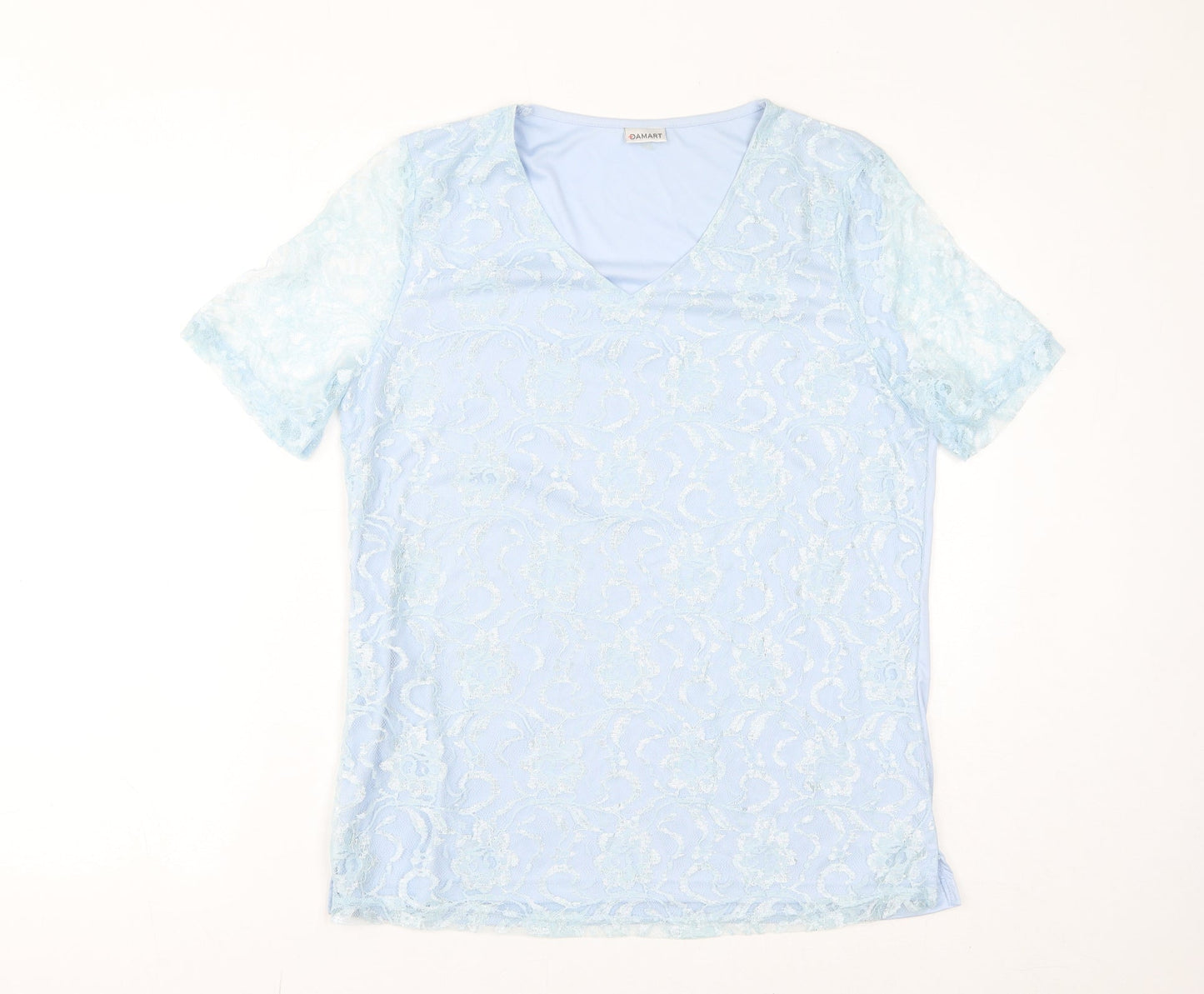 Womens UK Size 14 Damart Blue Basic T-Shirt
