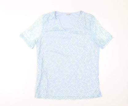 Womens UK Size 14 Damart Blue Basic T-Shirt