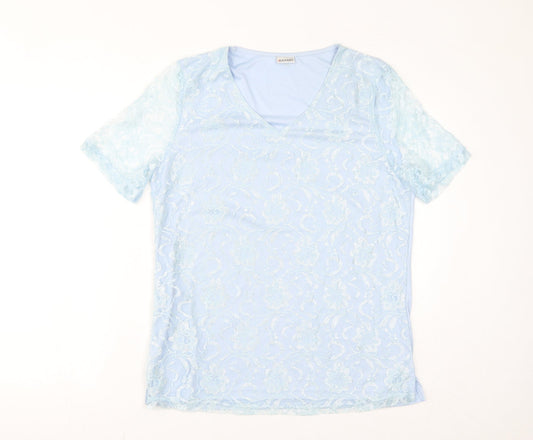 Womens UK Size 14 Damart Blue Basic T-Shirt