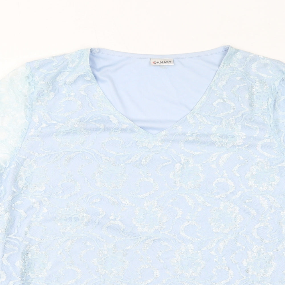 Womens UK Size 14 Damart Blue Basic T-Shirt