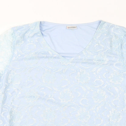 Womens UK Size 14 Damart Blue Basic T-Shirt