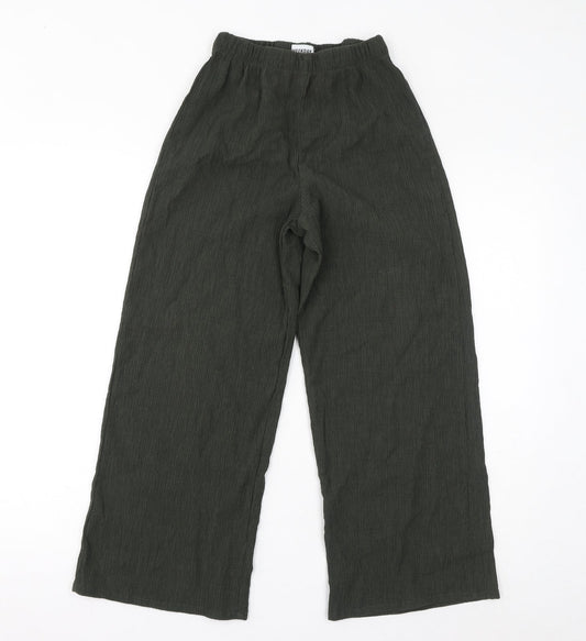 Weekday Womens Green Polyester Trousers Size 6 L24 in Regular