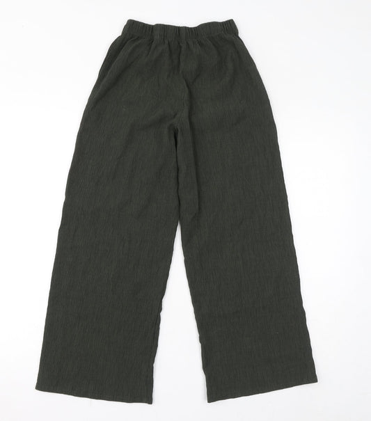 Weekday Womens Green Polyester Trousers Size 6 L24 in Regular