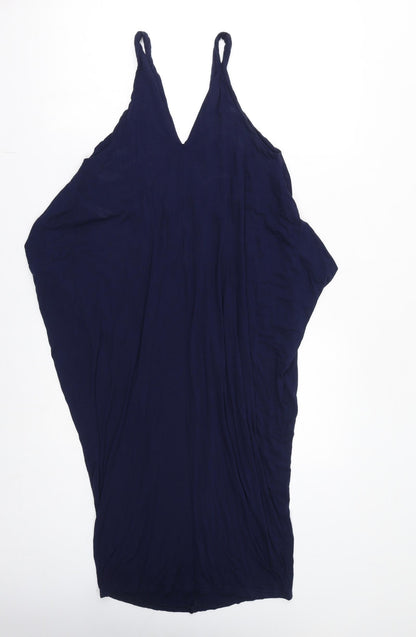 Roman Womens Blue Viscose Bodycon Size 12 V-Neck Pullover