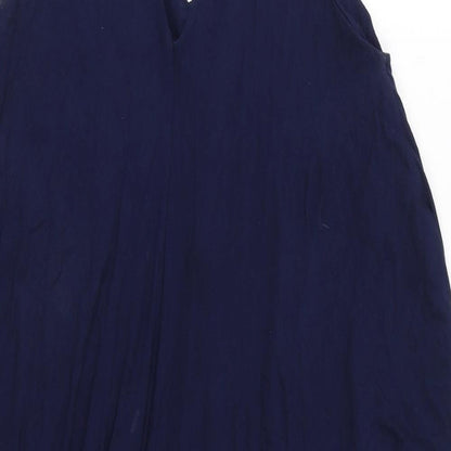 Roman Womens Blue Viscose Bodycon Size 12 V-Neck Pullover