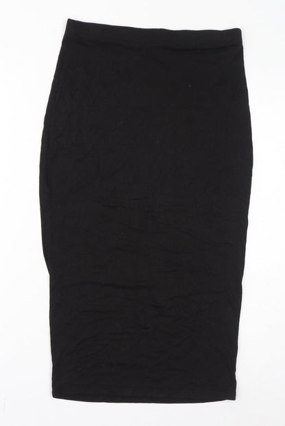 Dorothy Perkins Womens Black Viscose Straight & Pencil Skirt Size 8