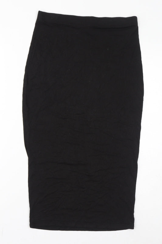 Dorothy Perkins Womens Black Viscose Straight & Pencil Skirt Size 8
