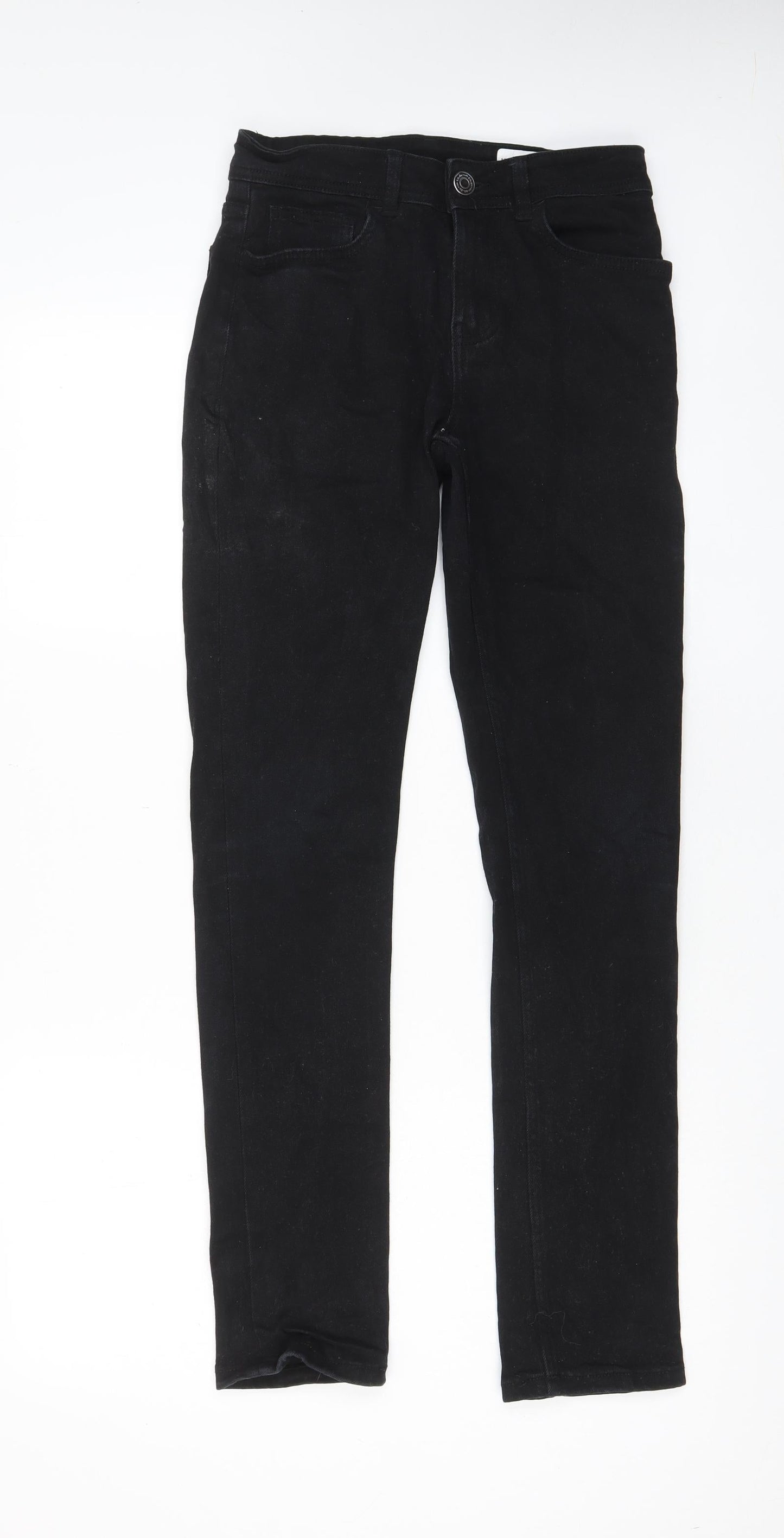 Denim & Co. Mens Black Cotton Straight Jeans Size 28 in L32 in Slim Zip - Pockets
