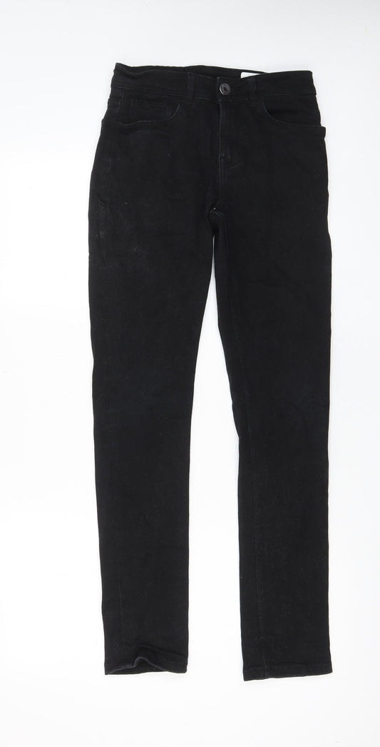 Denim & Co. Mens Black Cotton Straight Jeans Size 28 in L32 in Slim Zip - Pockets
