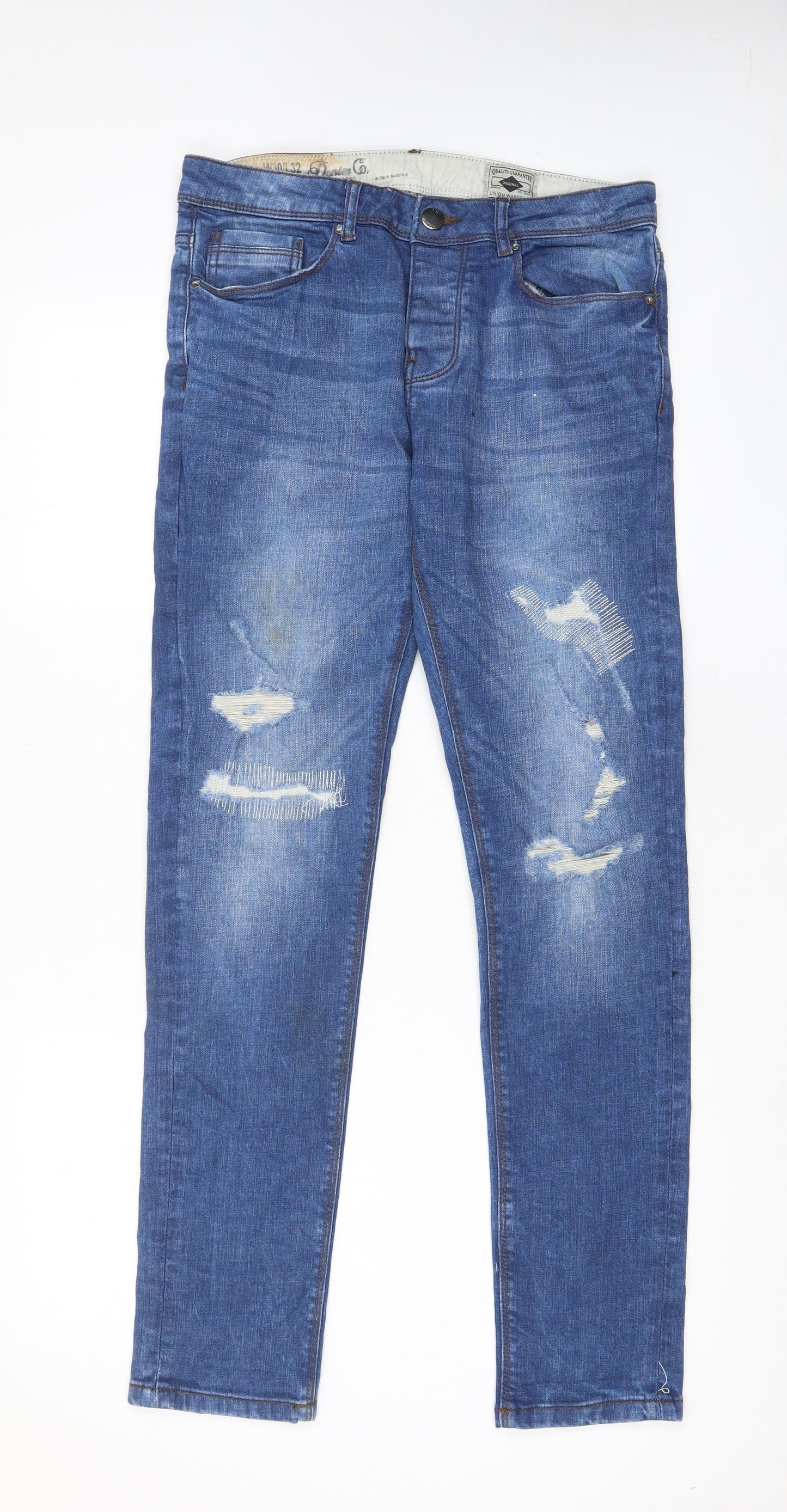 Denim & Co. Mens Blue Cotton Skinny Jeans Size 30 in L32 in Regular Zip - Pockets