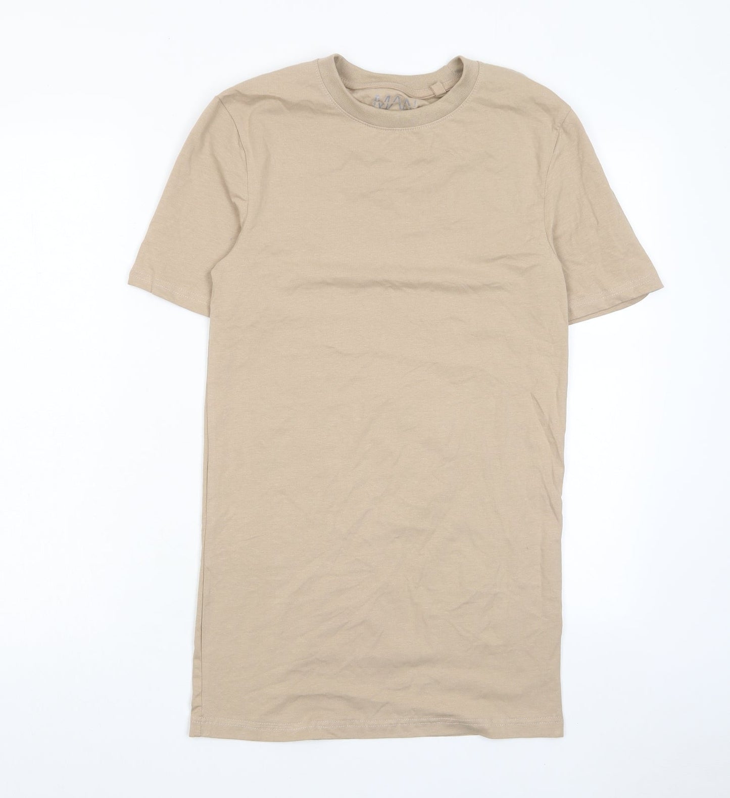 Mens UK Size S Boohoo Beige  T-Shirt