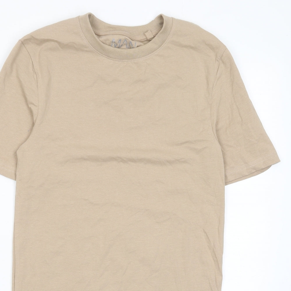 Mens UK Size S Boohoo Beige  T-Shirt