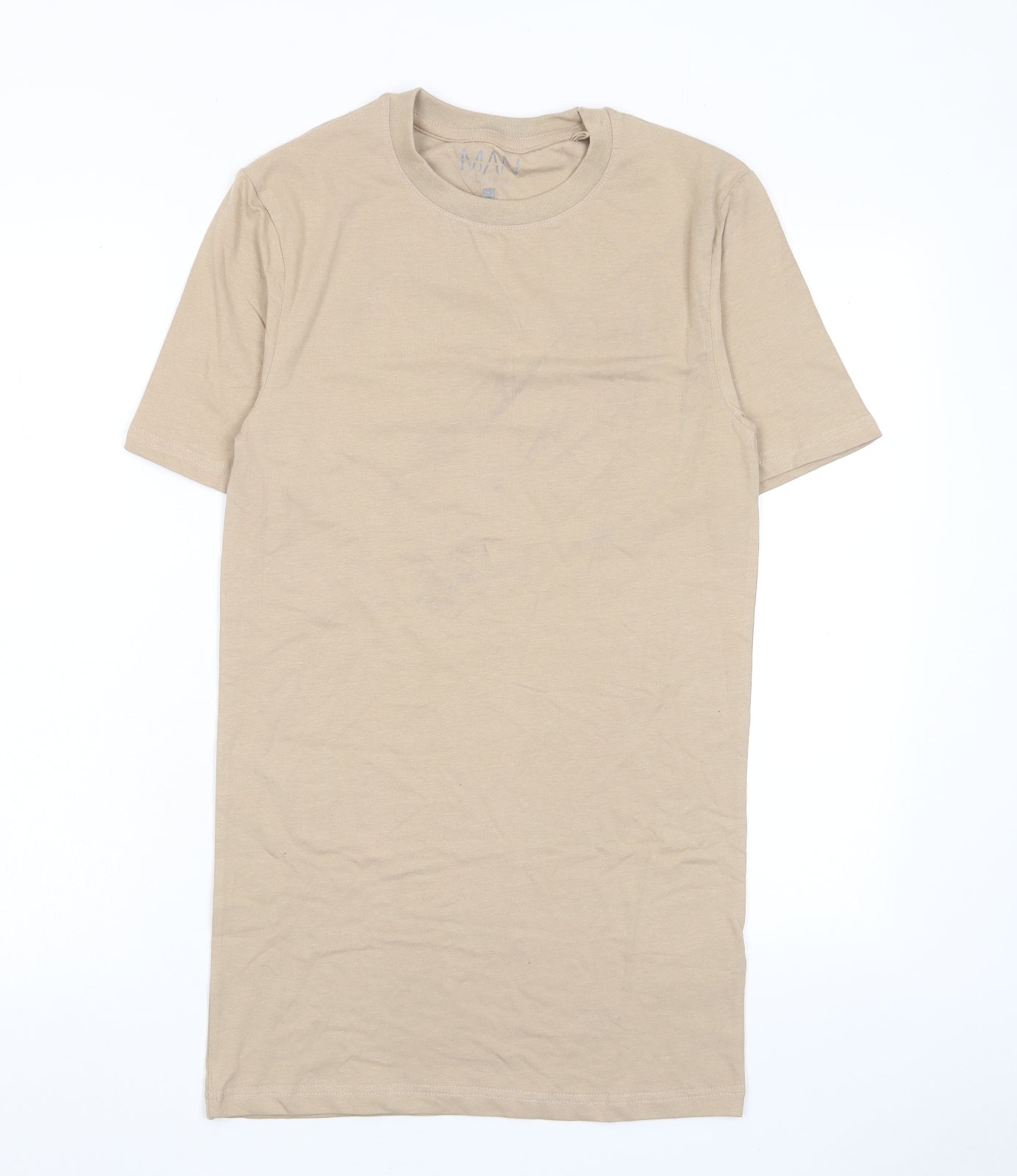 Mens UK Size S Boohoo Beige  T-Shirt