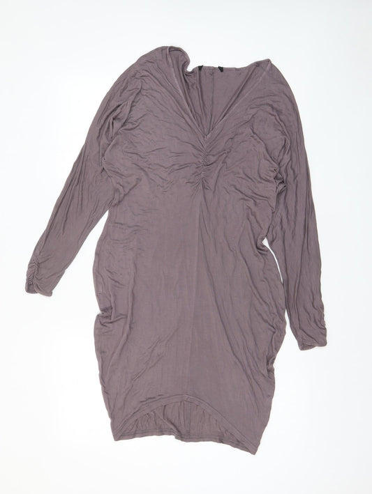 ASOS Womens Brown Viscose A-Line Size 8 V-Neck Pullover