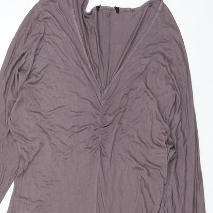 ASOS Womens Brown Viscose A-Line Size 8 V-Neck Pullover