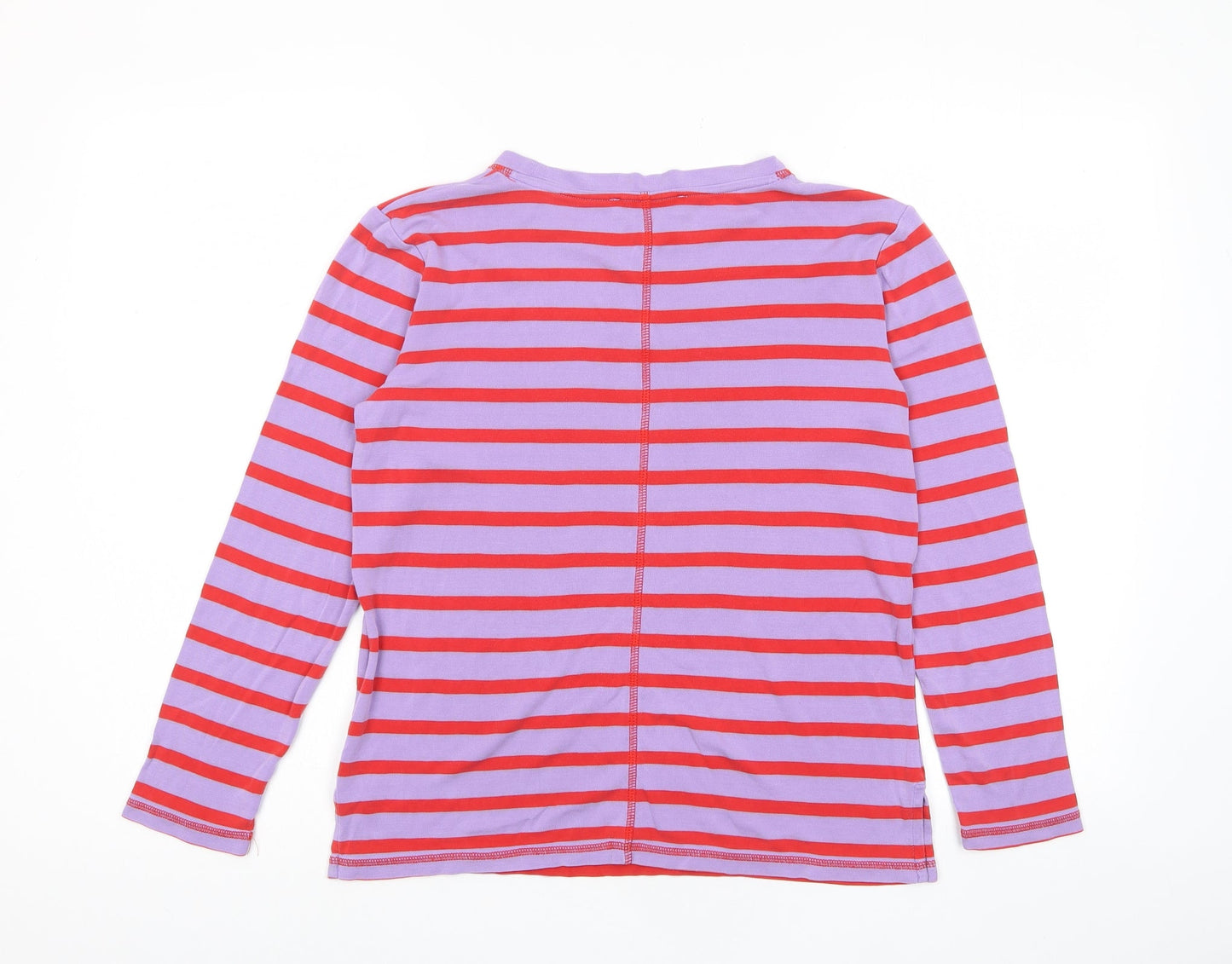 Autograph Womens Purple Striped Lyocell Basic T-Shirt Size 8 Crew Neck