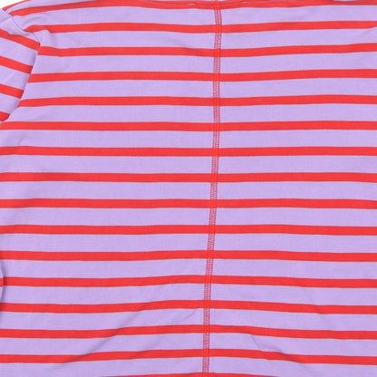 Autograph Womens Purple Striped Lyocell Basic T-Shirt Size 8 Crew Neck