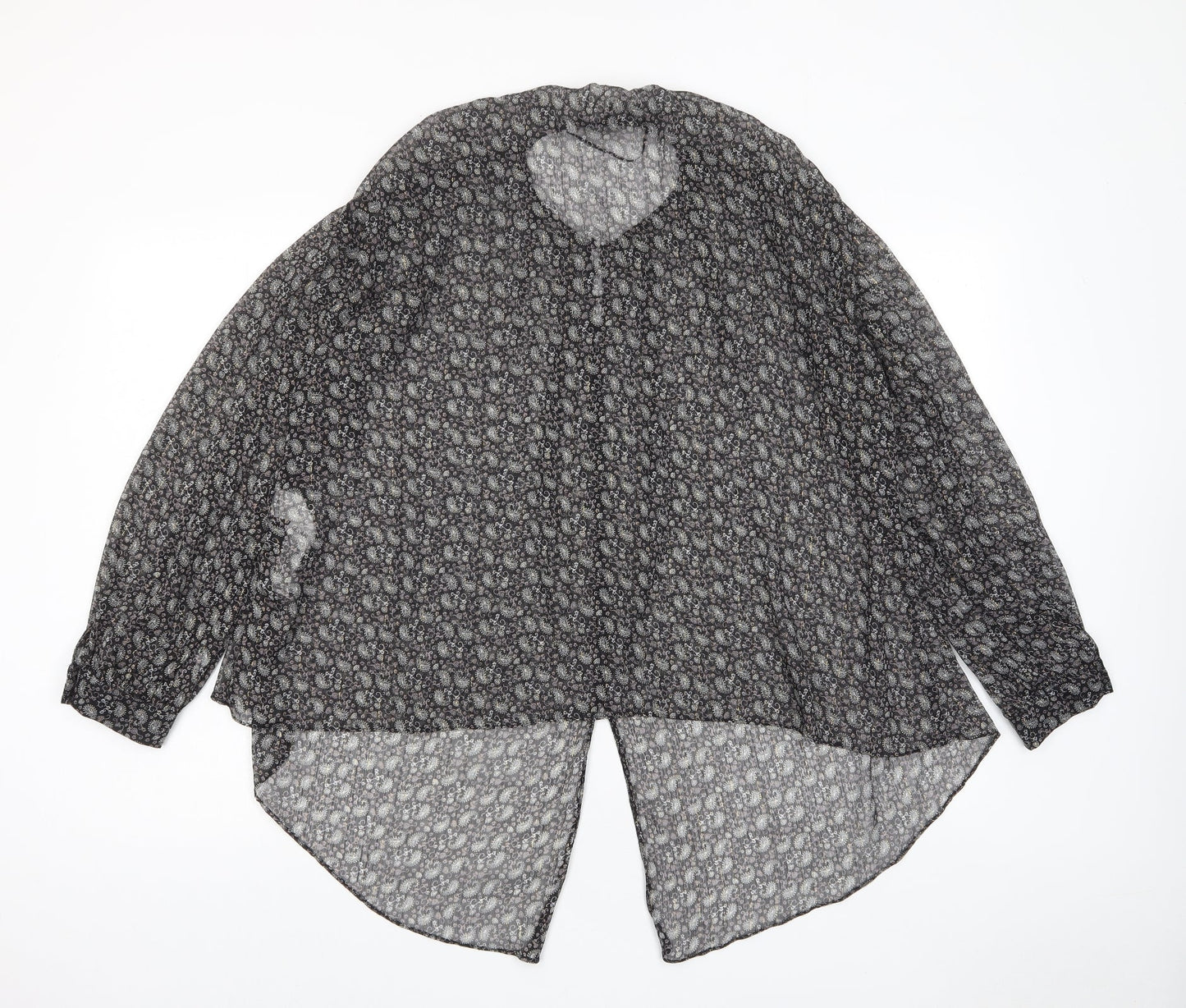 Womens UK Size S Zara Black Basic Button-Up