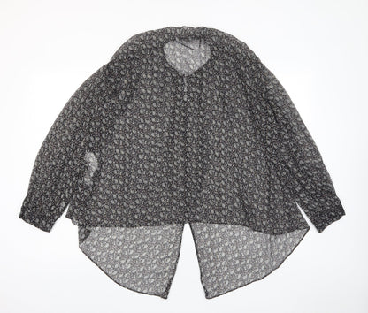 Womens UK Size S Zara Black Basic Button-Up