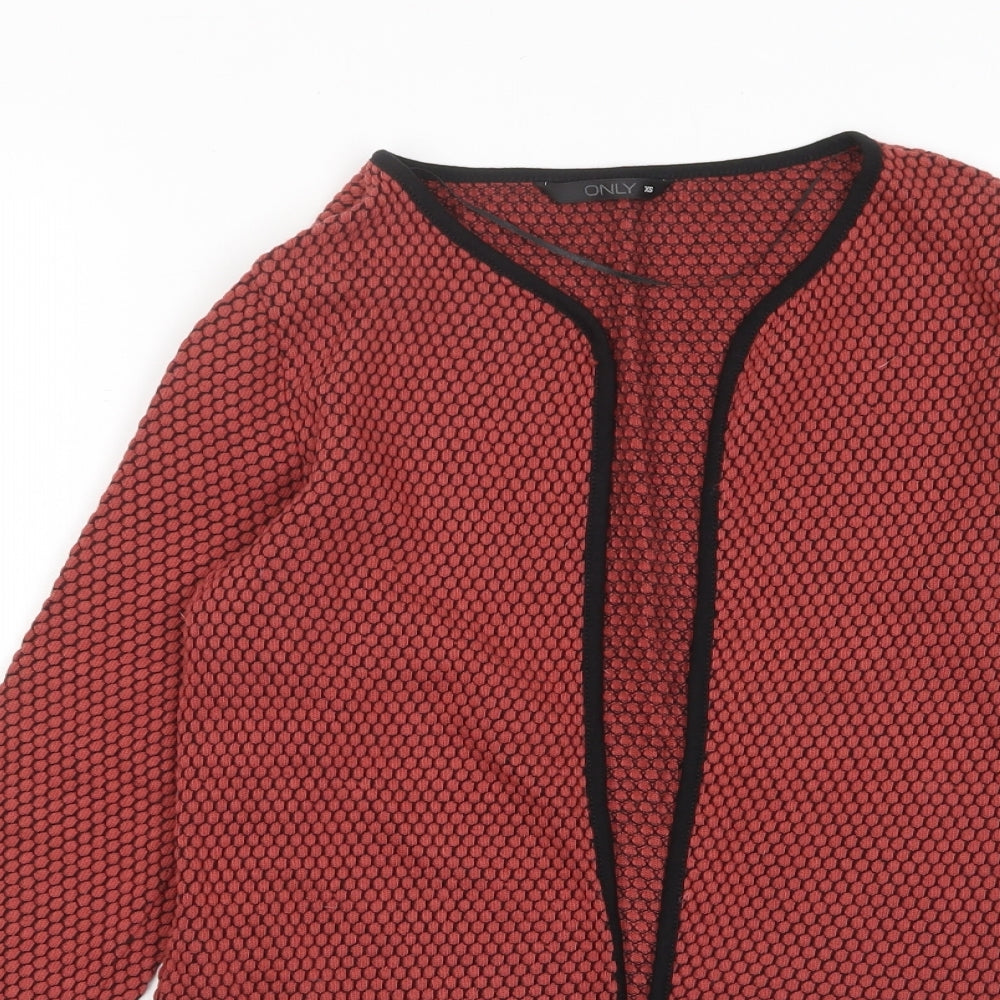 Womens UK Size XS Only Red Cardigan Jumper