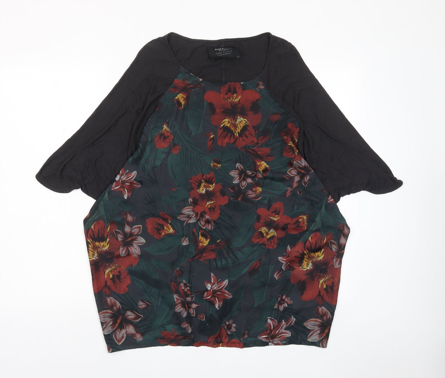 Womens UK Size S Zara Multicoloured Basic T-Shirt