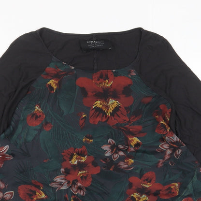 Womens UK Size S Zara Multicoloured Basic T-Shirt
