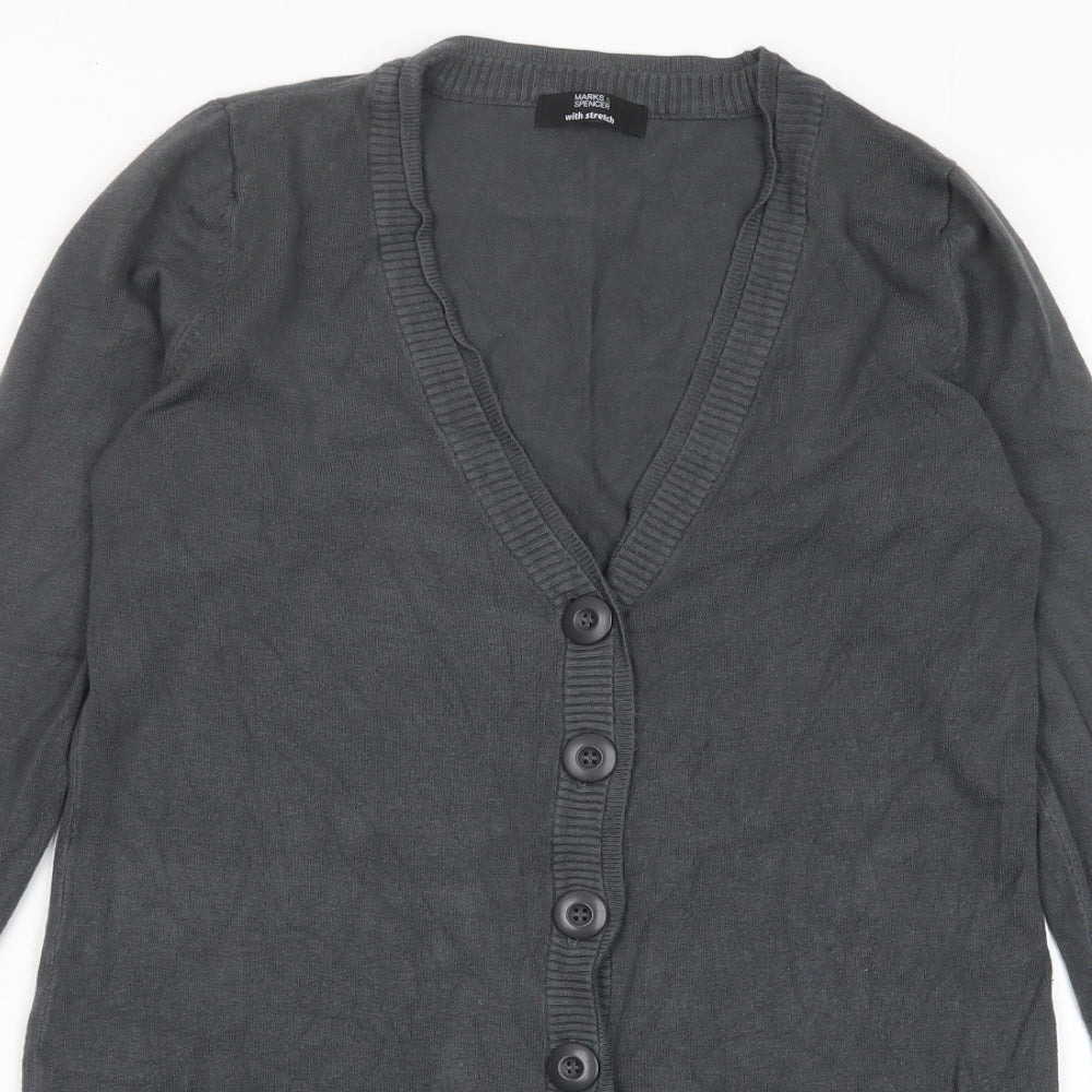Womens UK Size 10 Marks and Spencer Grey Cardigan Jumper