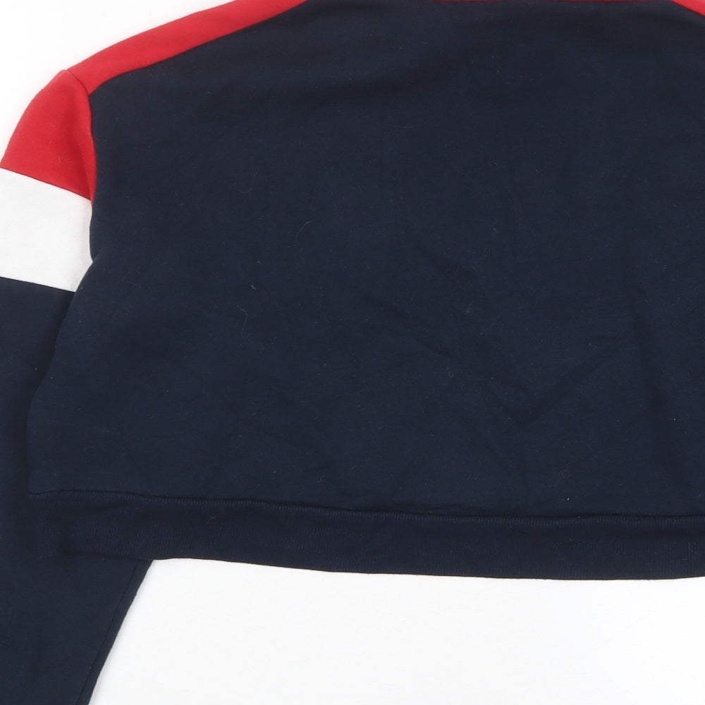 H&M Womens Multicoloured Striped Cotton Pullover Sweatshirt Size S Zip - 1/2 Zip