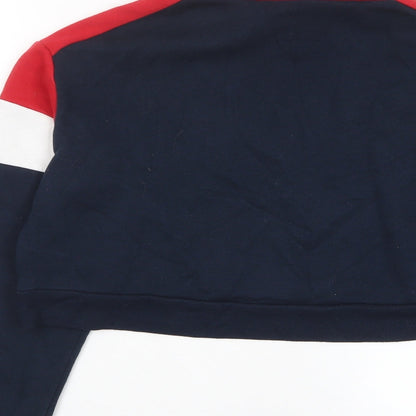 H&M Womens Multicoloured Striped Cotton Pullover Sweatshirt Size S Zip - 1/2 Zip